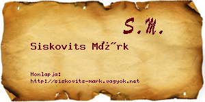 Siskovits Márk névjegykártya